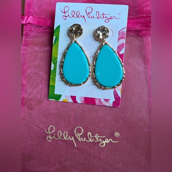 Lilly Pulitzer Teardrop Earrings NWT - Picture 2 of 8